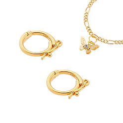 Золотой 2 шт. 925 застежки-крутилки из стерлингового серебра, кольцо, золотые, 9x8x2 мм, внутренний диаметр: 6 мм