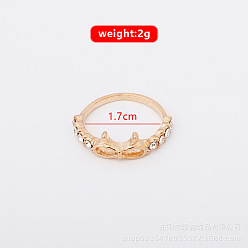 Золотой Кольца из сплава и страз, бантом, золотые, внутренний диаметр: 17 мм