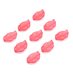 Малиновый Краски для выпечки стеклянные бусины, Топ пробуренной, лист, малиновый, 28x17x4 мм, отверстие : 1 мм