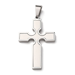 Нержавеющая Сталь Цвет 304 подвески из нержавеющей стали, крест очарование, цвет нержавеющей стали, 42x26.5x3 мм, отверстие : 8x5 мм
