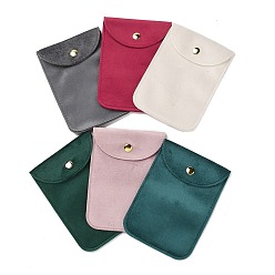 (52) Непрозрачная лаванда Бархатные мешочки для хранения украшений с кнопкой для браслетов, ожерелий, сережек, прямоугольные, разноцветные, 12.8x9.1x0.75 см