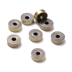 Brushed Antique Bronze Tibetischen Stil Messing Perlen, cadmiumfrei und bleifrei, Flachrund, gebürstetem antike Bronze, 6x2 mm, Bohrung: 1.6 mm