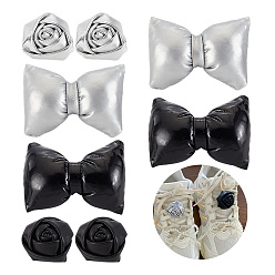 Mixed Shapes 4 пары 4 стили пряжки для обуви из искусственной кожи, с пластиковой пряжкой, разнообразные, 32~36x26~50x22~27 мм, 1 пара / стиль