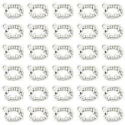 Antique Silver 50Pcs Tibetan Style Alloy Pendants, Tooth, Antique Silver, 12x16.5x1.5mm, Hole: 1.5mm