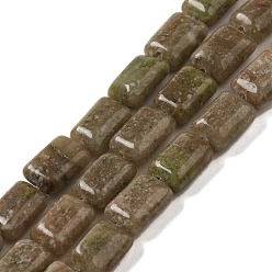 Unakite Natural China Unakite Beads Strands, Rectangle, 8~9x6.5~7x4mm, Hole: 0.8mm, about 45pcs/strand, 15.16 inch(38.5cm)