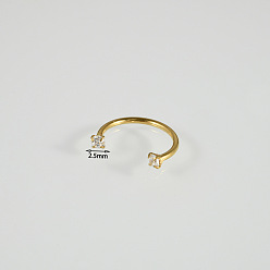 Золотой 304 кольца для губ из нержавеющей стали с прозрачным кубическим цирконием, хрящевые серьги, золотые, 8 мм