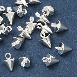 Silver 304 Stainless Steel Pendants, Spike/Cone, Silver, 8.5x6mm, Hole: 2mm