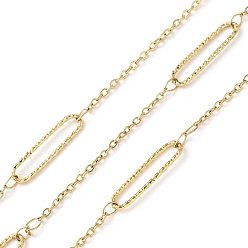 Настоящее золото 18K 304 овальные и тросовые цепи из нержавеющей стали, ионное покрытие (ip), пайки, с катушкой, реальный 18 k позолоченный, 20x5x1 мм, 10 м / рулон