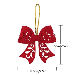 Красный Подвесные украшения с бантом из нетканого материала, для подвесных украшений на елку, красные, 65x65 мм, 5 шт / комплект