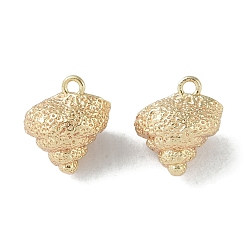 Real 18K Gold Plated Brass Pendants, Cadmium Free & Nickel Free & Lead Free, Conch, Real 18K Gold Plated, 12.5x10x9mm, Hole: 1.4mm