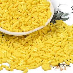 Желтый Стеклянные бусины, окрашенные в процессе выпечки, круглое отверстие, желтые, 7x2 мм, отверстие : 0.8 мм, Около 13636 шт / фунт