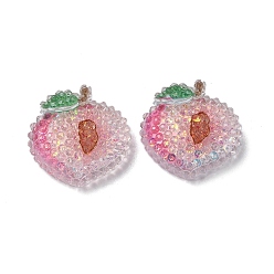 Peach Фруктовые прозрачные эпоксидные смолы декодируют кабошоны, пайетками, персик, 21.5x21x7 мм