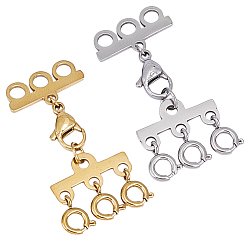 Золотой & Цвет Нержавеющей Стали 2 шт. 2 цвета удлинитель цепи из нержавеющей стали, с наслоенными застежками, золотые и нержавеющая сталь цвет, 38.5 мм, 1 шт / цвет