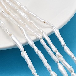 Белый Дым Натуральный жемчуг в стиле барокко кеши, культивированный пресноводный жемчуг, придерживаться, класс 7а+, серый, 27~32x3~5.5x3~5.5 мм, отверстие : 0.5 мм, около 14 шт / нитка, 15.43~16.02'' (39.2~40.7 см)