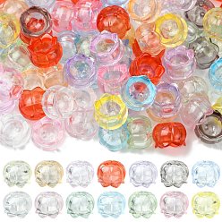(52) Непрозрачная лаванда 100шт. светящиеся прозрачные акриловые колпачки для бусин, цветок, светится в темноте, разноцветные, 18.5~19x12 мм, отверстие : 2 мм