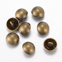 Antique Bronze Alloy Shank Buttons, 1-Hole, Dome/Half Round, Tibetan Style, Antique Bronze, 20x14mm, Hole: 2mm