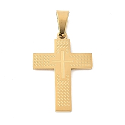 Золотой 304 подвески из нержавеющей стали, крест очарование, вакуумное покрытие pvd, золотые, 25x18x1.5 мм, отверстие : 3x7 мм