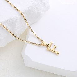 Letter F Ожерелья с подвесками в виде алфавита из нержавеющей стали для женщин, золотые, Буква F