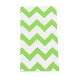 Лайм Белые крафт-бумажные пакеты, без ручек, сумки для хранения, волновая картина, желто-зеленые, 23.5x13x8 см