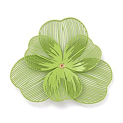 Аквамарин 430 из нержавеющей стали шарик крышки, цветок, аквамарин, 43x45x2 мм, отверстие : 0.8 мм