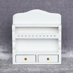 Белый Деревянная настенная полка миниатюрные украшения, аксессуары для домашнего кукольного домика с микро-ландшафтом, притворяясь опорными украшениями, белые, 68x22x76 мм