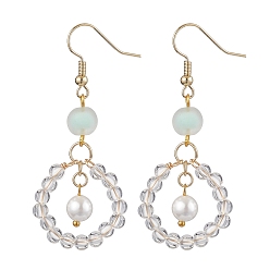 Светло-Синий 304 серьги из нержавеющей стали с акриловыми заклепками, плоско-круглые, золотые, голубой, 56x22.5 мм