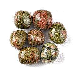 Унакит Бусины из природных Unakite, обваленные камни, нет отверстий / незавершенного, самородки, 20~56x18~30.5x8~28 мм