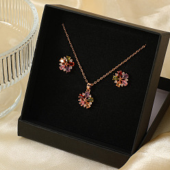 Разноцветный Элегантные модные латунные серьги-гвоздики и ожерелья с подвесками для женщин, красочный