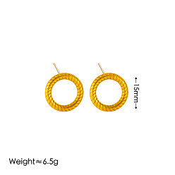 Золотой Кольцо 304 из нержавеющей стали серьги стержня, золотые, 15 мм