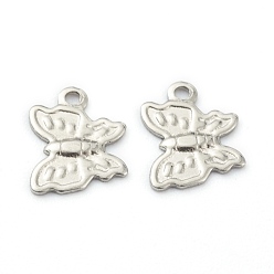 Нержавеющая Сталь Цвет Устойчивые к потускнению 304 подвески из нержавеющей стали, бабочка, цвет нержавеющей стали, 8.5x6.5x0.5 мм, отверстие : 1 мм