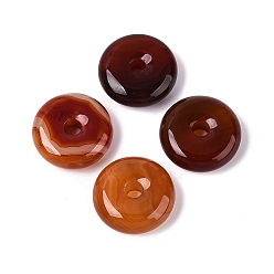 Red Agate Натуральный красный агат подвески, окрашенная и подогревом, подвески в виде пончиков/пи-дисков, 25x8~9 мм, отверстие : 4~5 мм