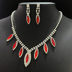 Horse Eye Ожерелья и серьги из сплава со стразами для женщин, золотые, лошадиный глаз , 450 мм