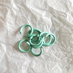 Аквамарин Открытые кольца для прыжков из окрашенного железа для выпечки, круглые кольца, аквамарин, 10x1.4 мм