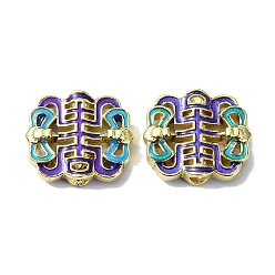 Средний Синий Шифер Бусины ручной работы перегородчатой, с эмалью, средний грифельно-синий, 13.5x15.5x4 мм, отверстие : 2 мм