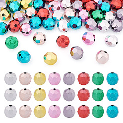 (52) Непрозрачная лаванда 50 шт. непрозрачные акриловые бусины с покрытием, граненые, круглые, разноцветные, 15.5 мм, отверстие : 3.2 мм