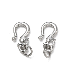 Stainless Steel Color 304 Stainless Steel S-Hook Clasps, with Jump Ring, Stainless Steel Color, 10x6x5mm, Hole: 3mm