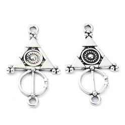 Antique Silver Tibetan Style Alloy Pendant, Lead Free & Cadmium Free, Triangle, Antique Silver, 37x21x2mm, Hole: 2mm, 535pcs/1000g