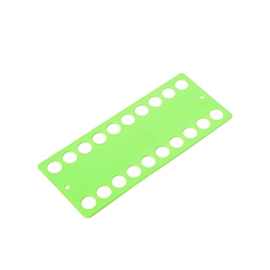 Lime Green Plastic Embroidery Thread Plate, Cross Stitch Threading Board Tools, Rectangle, Lime Green, 19.3x7.9x0.1cm