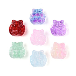 (52) Непрозрачная лаванда Прозрачные стеклянные бусины для выпечки, Девятихвостый лис, разноцветные, 17.5~18x17.5~18.5x12.5~13.5 мм, отверстие : 1.6~1.8 мм