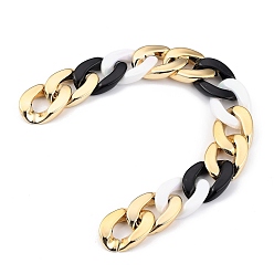 Золотой Пластиковые и непрозрачные акриловые цепочки ручной работы ccb, твист цепи, для изготовления цепочек для сумочек, золотые, ссылка: 30x20x6 mm, 39.37 дюйм (1 м) / прядь