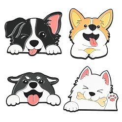Mixed Color 8Pcs 4 Styles Pet Dog Enamel Pins, Alloy Lapel Pin Backs for Backpack Clothes, Mixed Color, 22~35x29~35.5mm, 2pcs/style