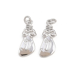 Платина Латунные подвески, прелести мешков, стойки покрытие, без кадмия и без свинца, долговечный, с целью перехода в кольце, платина, 18.5x7.5x3 мм, отверстие : 2 мм