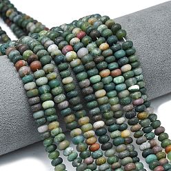 (RRHB277) Кристалл на подкладке из медово-бежевого цвета Природного индийского агата бисер нитей, матовые, рондель, 6x4 мм, отверстие : 1 мм, около 93~96 шт / нитка, 14.57''~14.76'' (37~37.5 см)