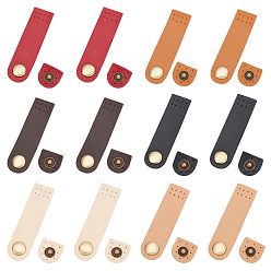 (52) Непрозрачная лаванда 12шт 6 цвета замки для кошельков, кожаная застежка-кнопка, с железной застежкой из старинной бронзы, разноцветные, 7.5x2.1x0.9 см, отверстие : 3 мм, 2 шт / цвет