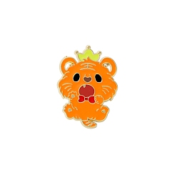 Тигр Китайские эмалевые булавки со знаком зодиака, значок мультфильма из золотого сплава, тигр, 30x22 мм