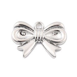 Платина Латунные подвески, без кадмия, без никеля и без свинца, бантом, платина, 11.5x16x2 мм, отверстие : 1.4 мм