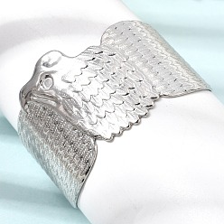 Stainless Steel Color Summer 304 Stainless Steel Wide Cuff Bangles for Women Men, Eagle, Tarnish Free, Stainless Steel Color, Inner Diameter: 2.26x2.05 inch(5.75x5.2cm)