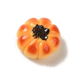 Orange Opaque Resin Imitation Food Decoden Cabochons, Bread, Orange, 21x11mm