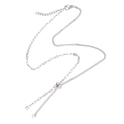 Нержавеющая Сталь Цвет 304 изготовление ожерелий из цепочки-скрепки из нержавеющей стали, не тускнеет, цвет нержавеющей стали, 20.31 дюйм (51.6 см), Перейти кольцо: 4x0.8 мм, 2.5 мм внутренним диаметром