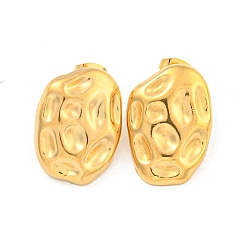 Золотой 304 из нержавеющей стали уха шпильки, серьги-гвоздики для женщин, самородки, золотые, 19x17 мм